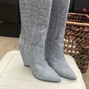 Denim cowgirl boots